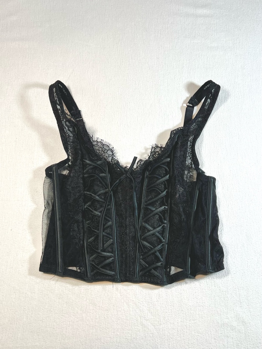 Victoria's Secret Black Lace Corset Bralette